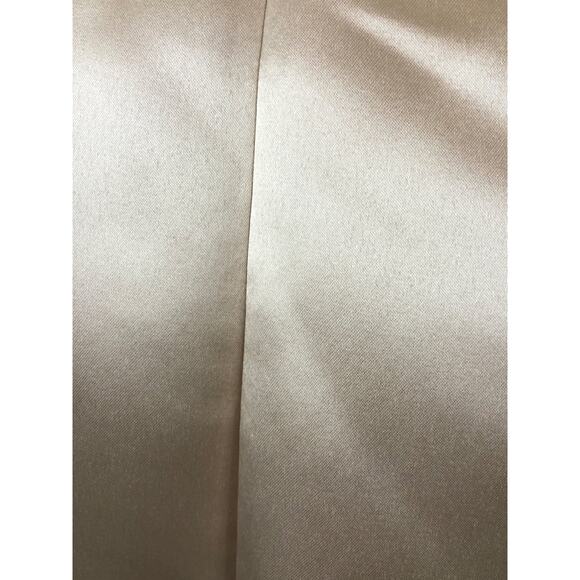 NWT Bill Levkoff Tan Satin Brown Belt Strapless Formal Bridesmaid Dress size 10 - Picture 12 of 12